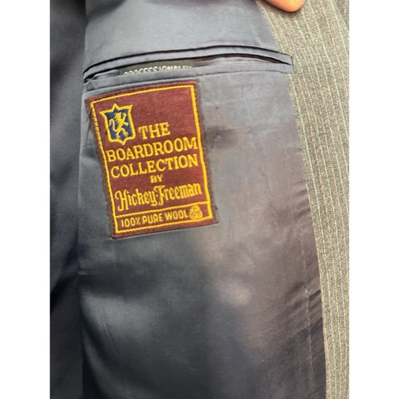 Hickey Freeman Mens Navy 100Wool Blazer Sport Coat Suit Jacket Size 42L Wedding - Picture 6 of 11